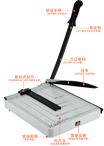 轻便金属切纸机A4部件功能